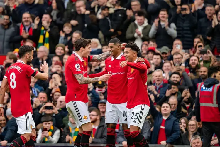 Marcus Rashford celebrates with his teammates - Courtesy Photo
