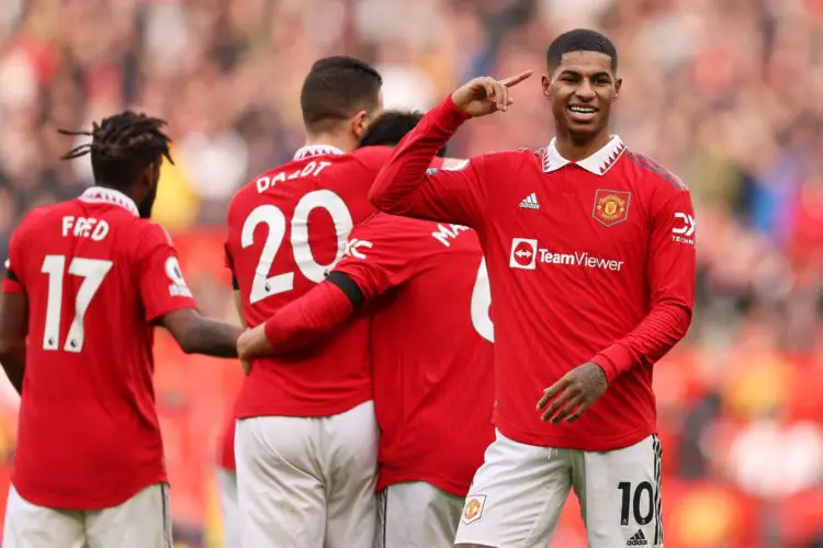 In-form Marcus Rashford celebrating a recent goal - Courtesy Photo