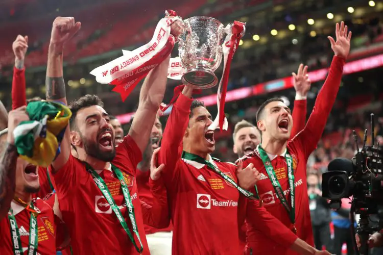 Man United players celebrating their Carabao Cup triumph - Courtesy Photo
