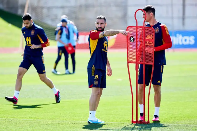 Morata joined by teammates during a training session - Courtesy Photo