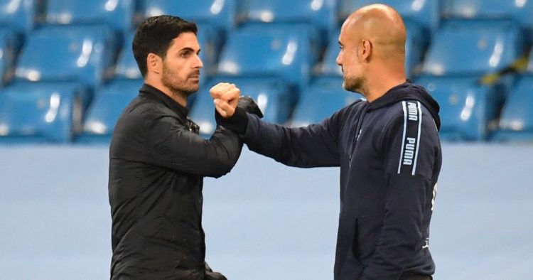 The student and the master: Mikel Arteta has Pep Guardiola to with in the title chase - Courtesy Photo